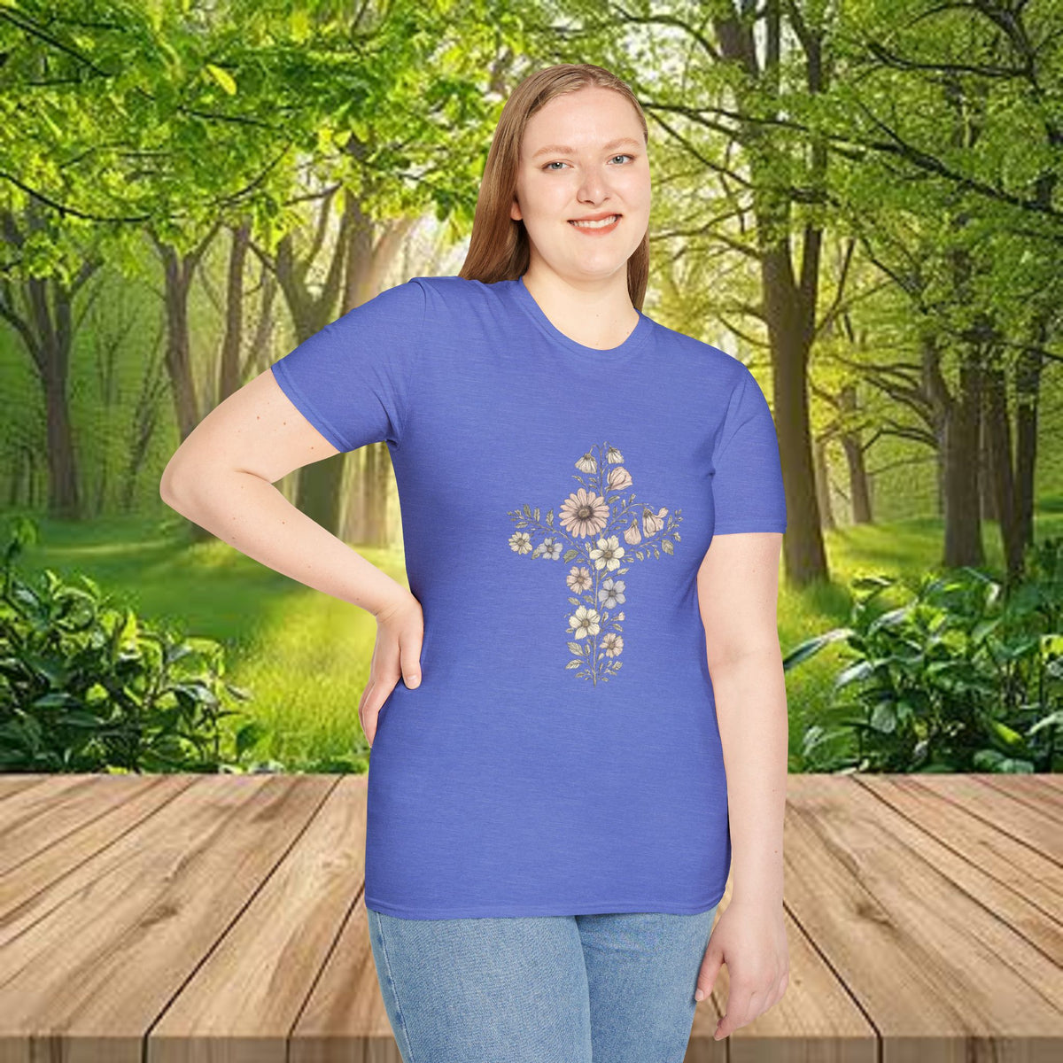 Floral Cross Bouquet Women's Tee