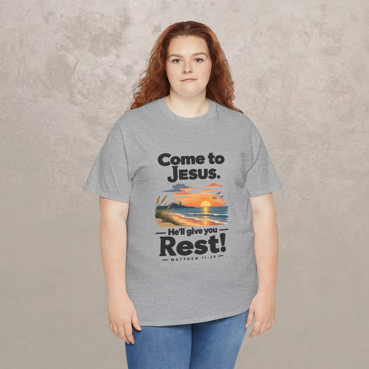 Come to Jesus, He'll Give You Rest — Christian Faith Graphic Unisex Tee