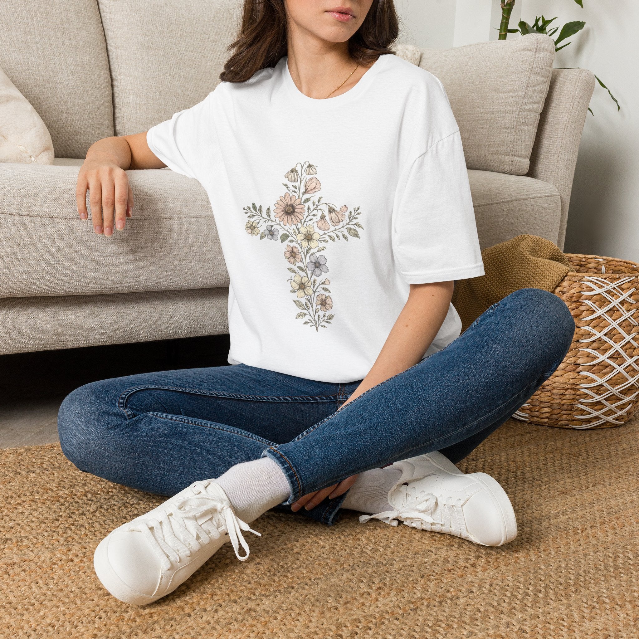 Floral Cross Bouquet Women's Tee