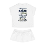 Women's Pajama Set - "I Will Lay Down in Peace and Sleep" Bible Verse Sleepwear