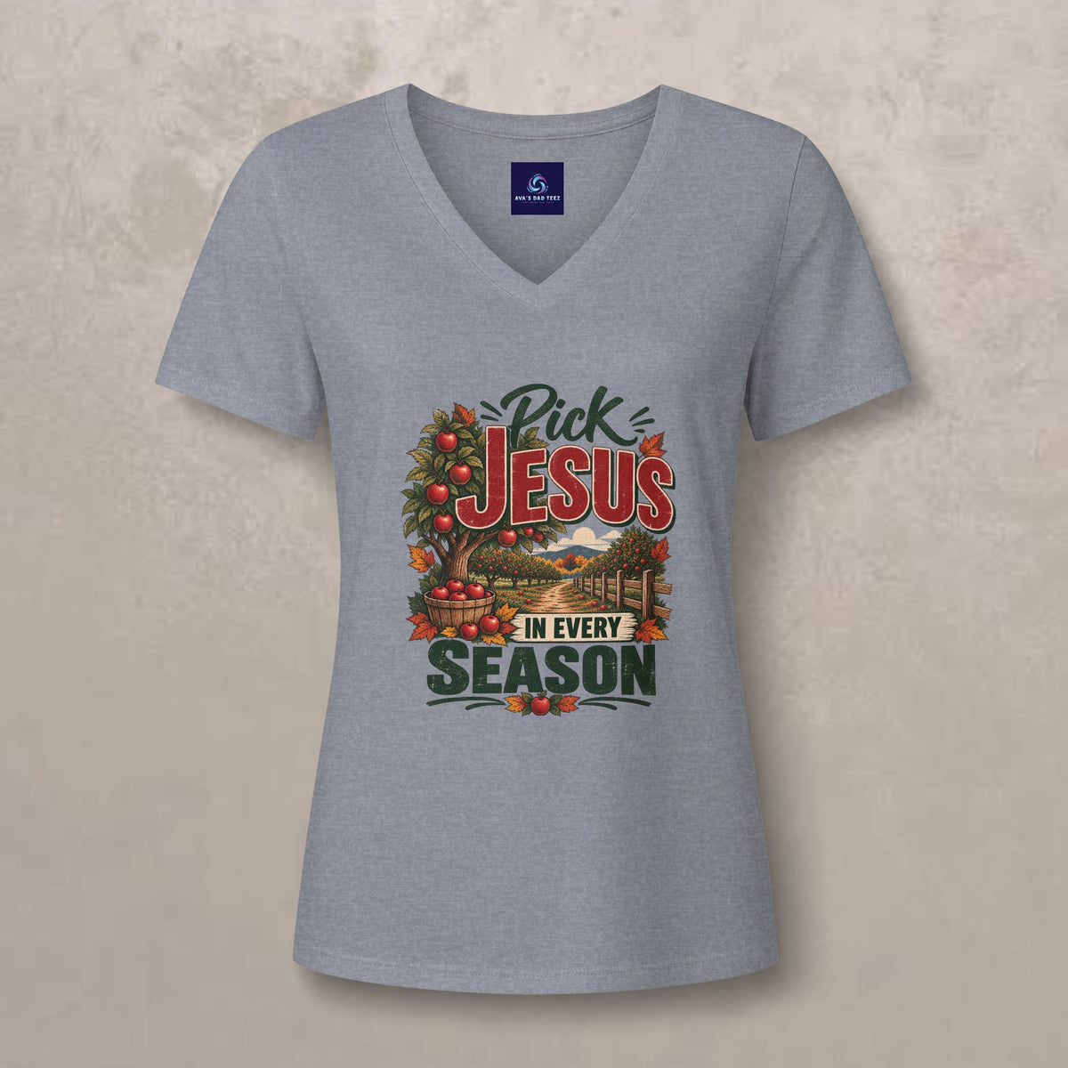 Pick Jesus in Every Season  - Women's V-Neck Tee