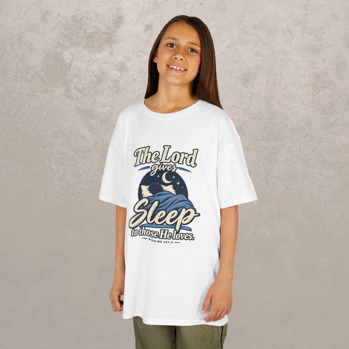 Kids — “The Lord Gives Sleep to Those He Loves” Christian Sleepwear Tee