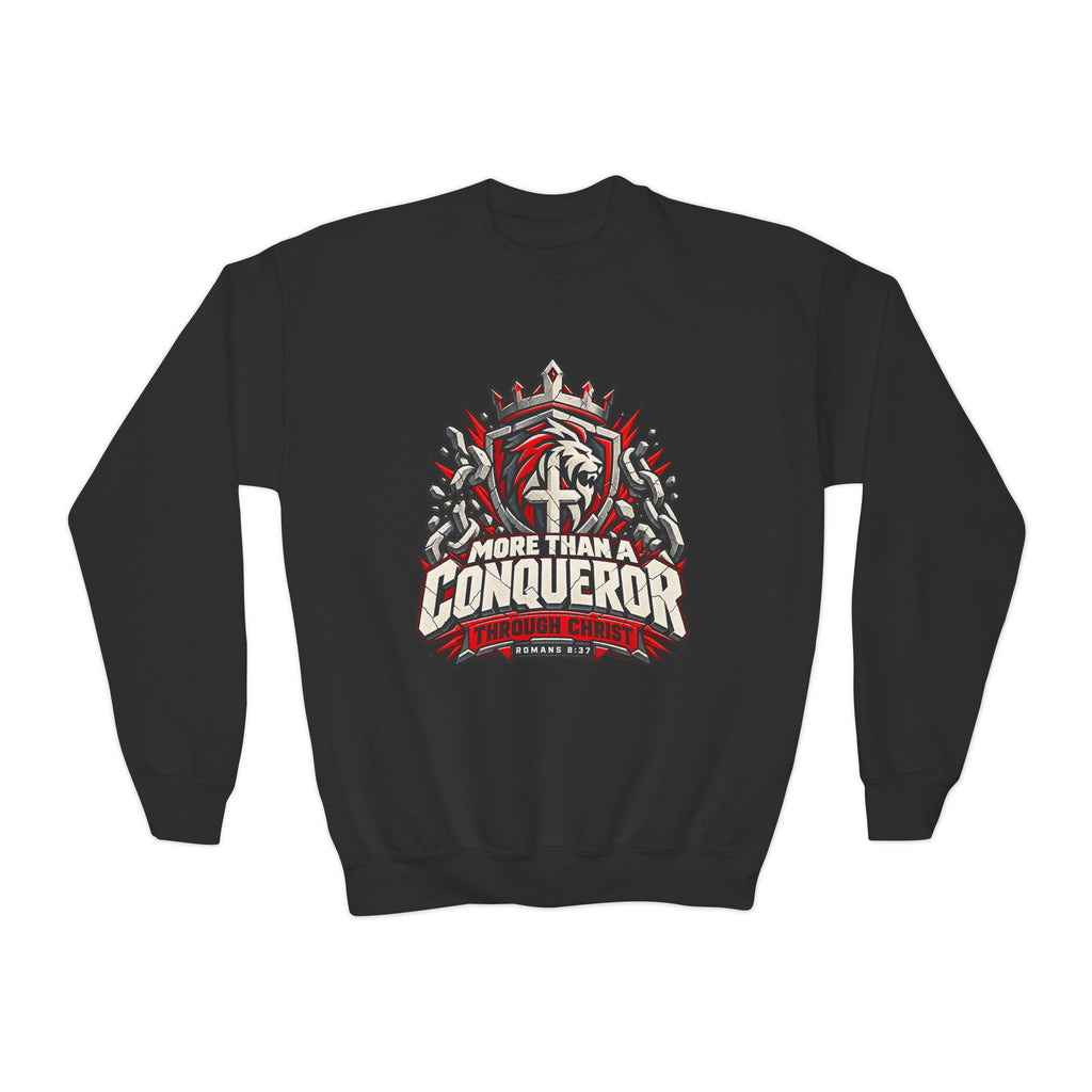 Youth - More Than a Conqueror - Graphic Crewneck Sweatshirt