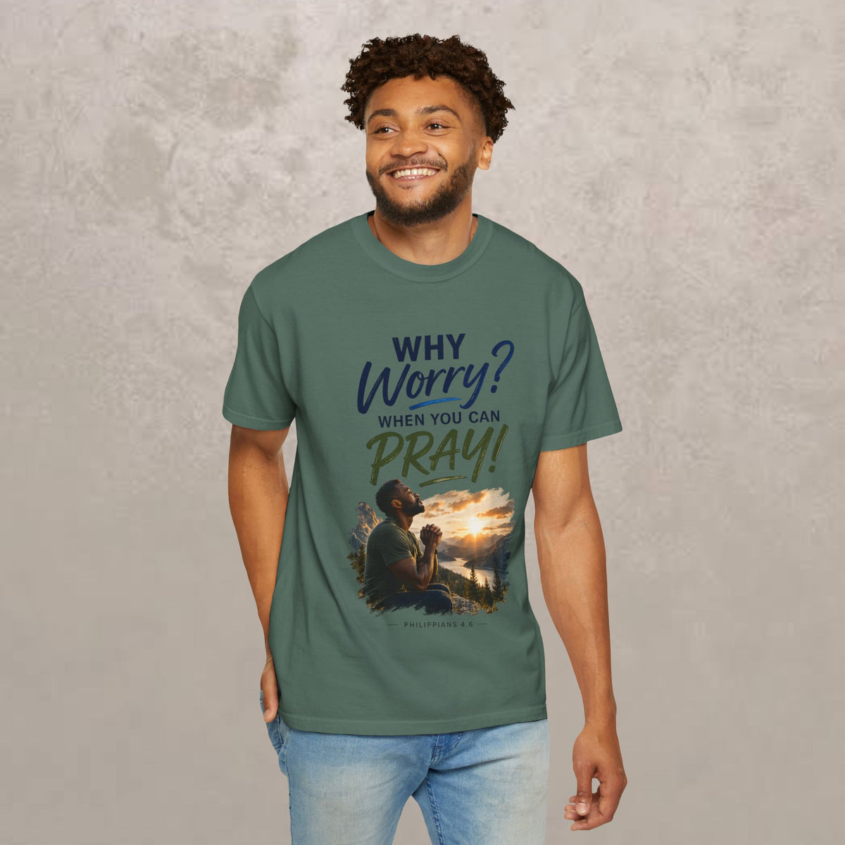 Why Worry - Pray - Men's Tee — Black Men's Christian Tee