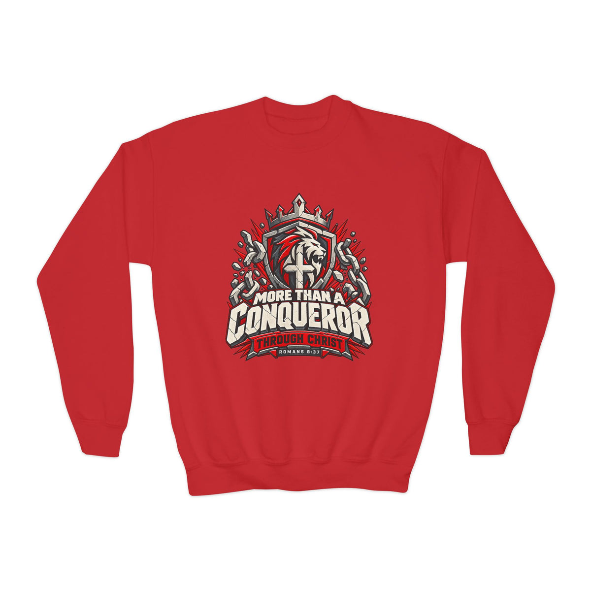 Youth - More Than a Conqueror - Graphic Crewneck Sweatshirt