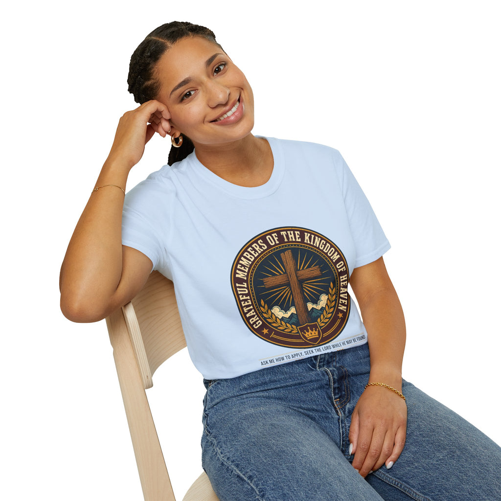 Kingdom of Heaven Christian T-Shirt — "Grateful Members of the Kingdom of Heaven" Faith Tee