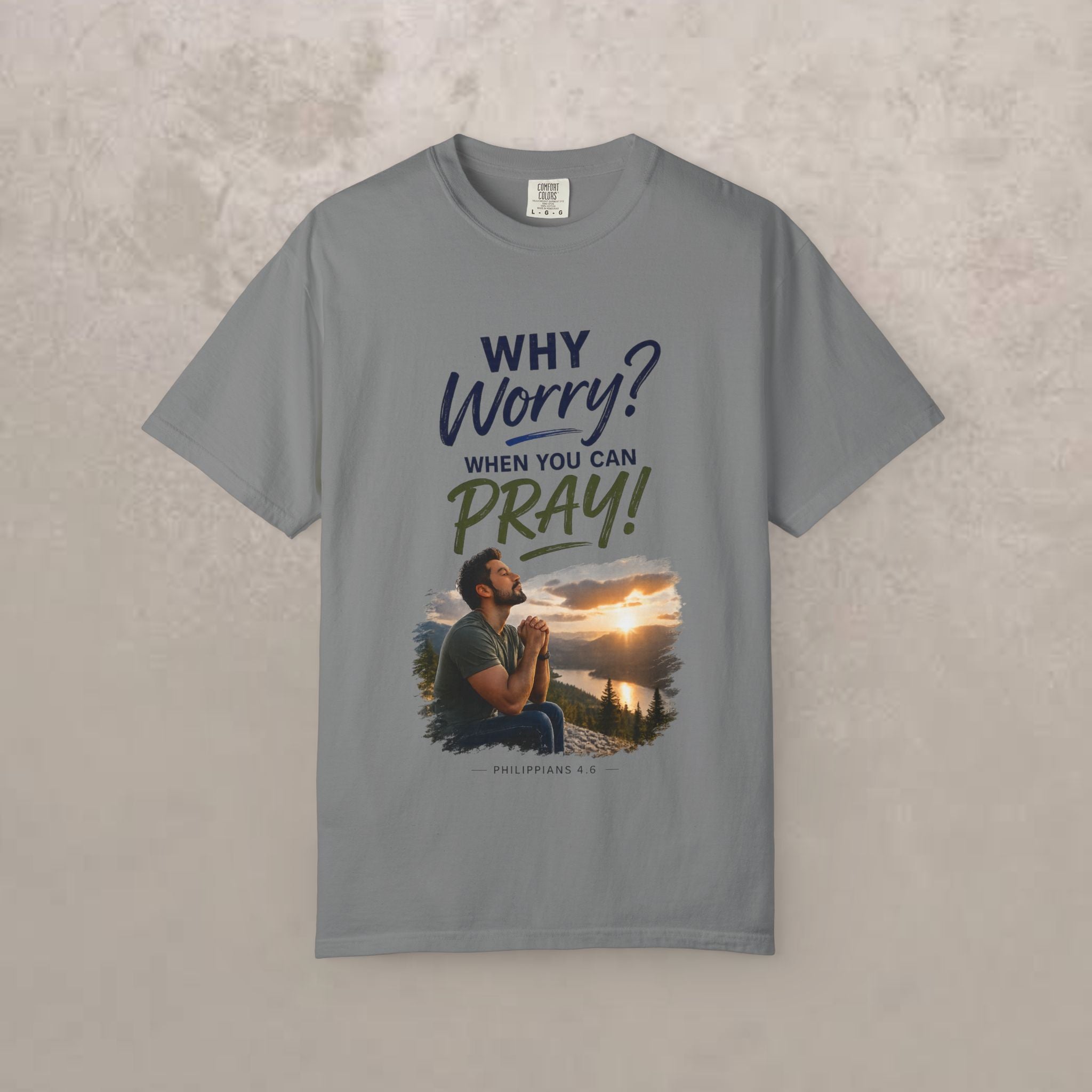 Why Worry - Pray - Men's Tee — Hispanic Man