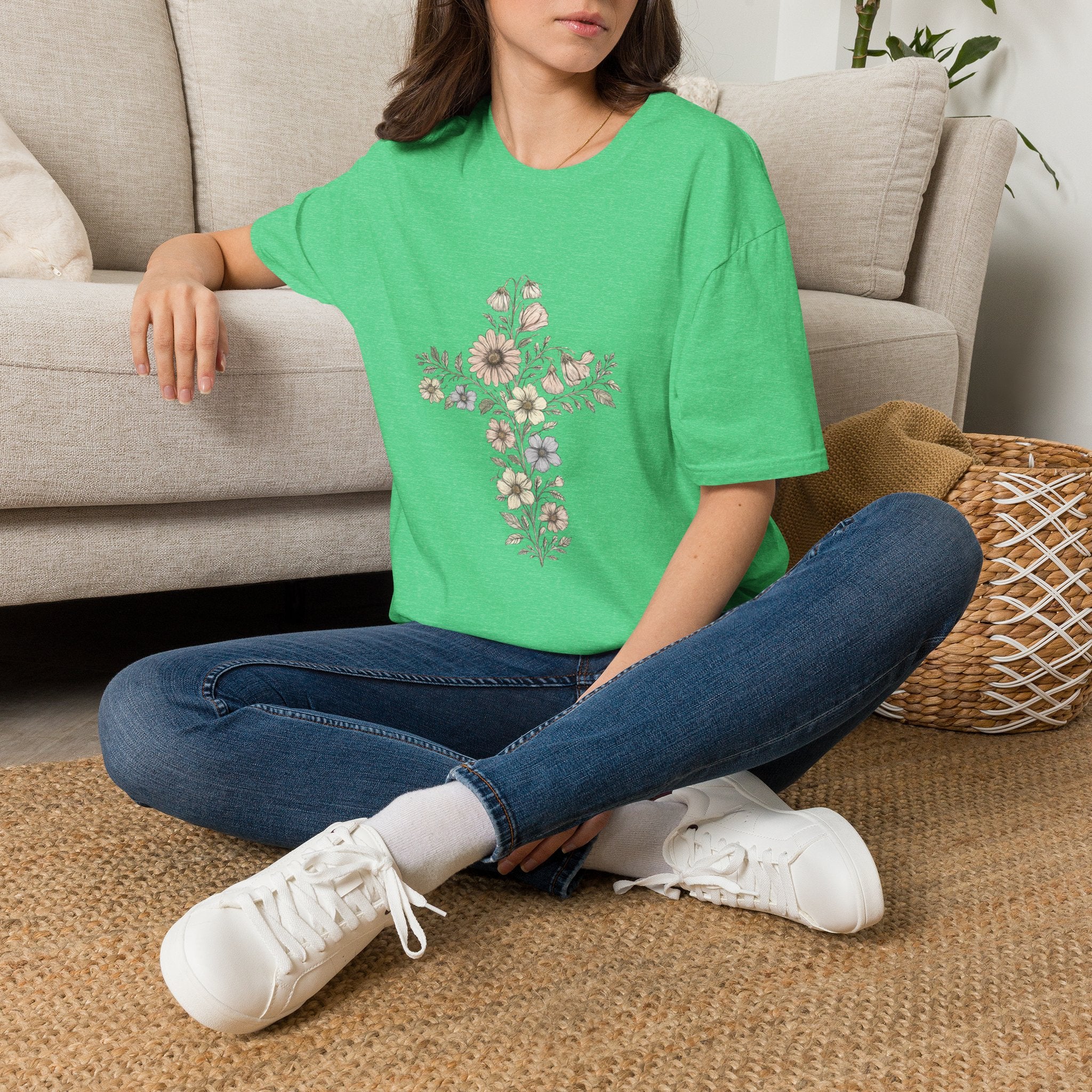 Floral Cross Bouquet Women's Tee