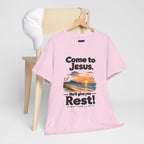 Come to Jesus, He'll Give You Rest — Christian Faith Graphic Unisex Tee