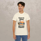 Come to Jesus, He'll Give You Rest — Christian Faith Graphic Unisex Tee