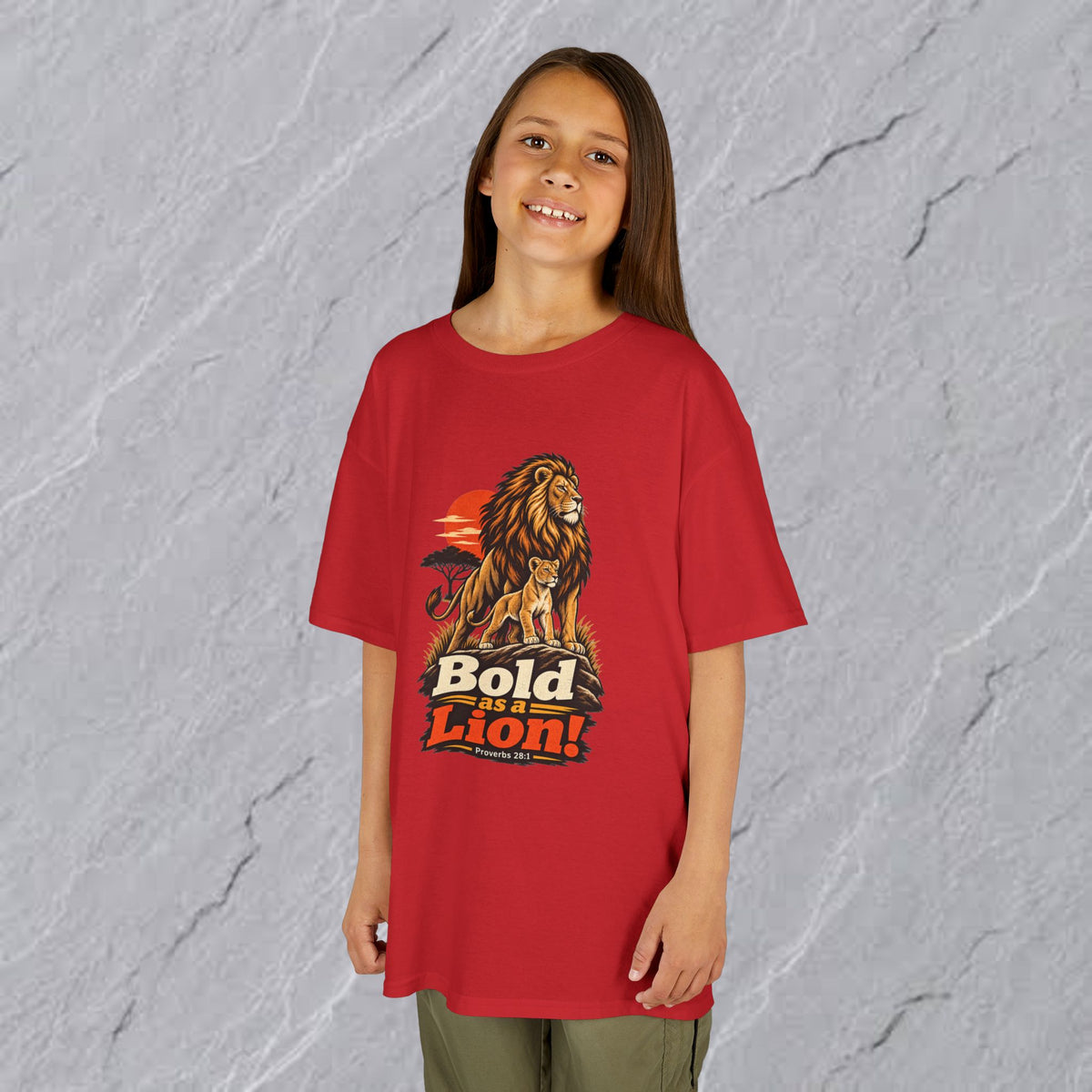 Kids  - Bold as a Lion Graphic Tee - Proverbs 28:1