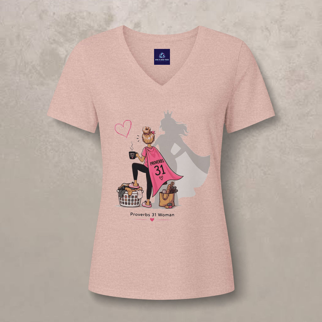Proverbs 31 Woman  - Blonde V-Neck Graphic Tee
