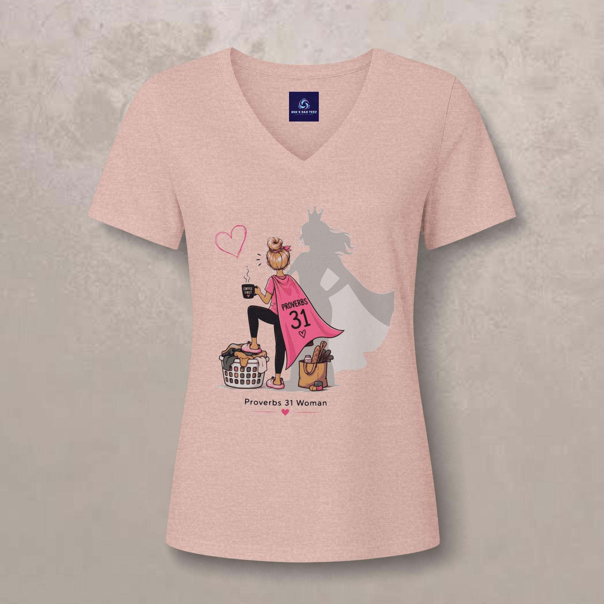 Proverbs 31 Woman  - Blonde V-Neck Graphic Tee