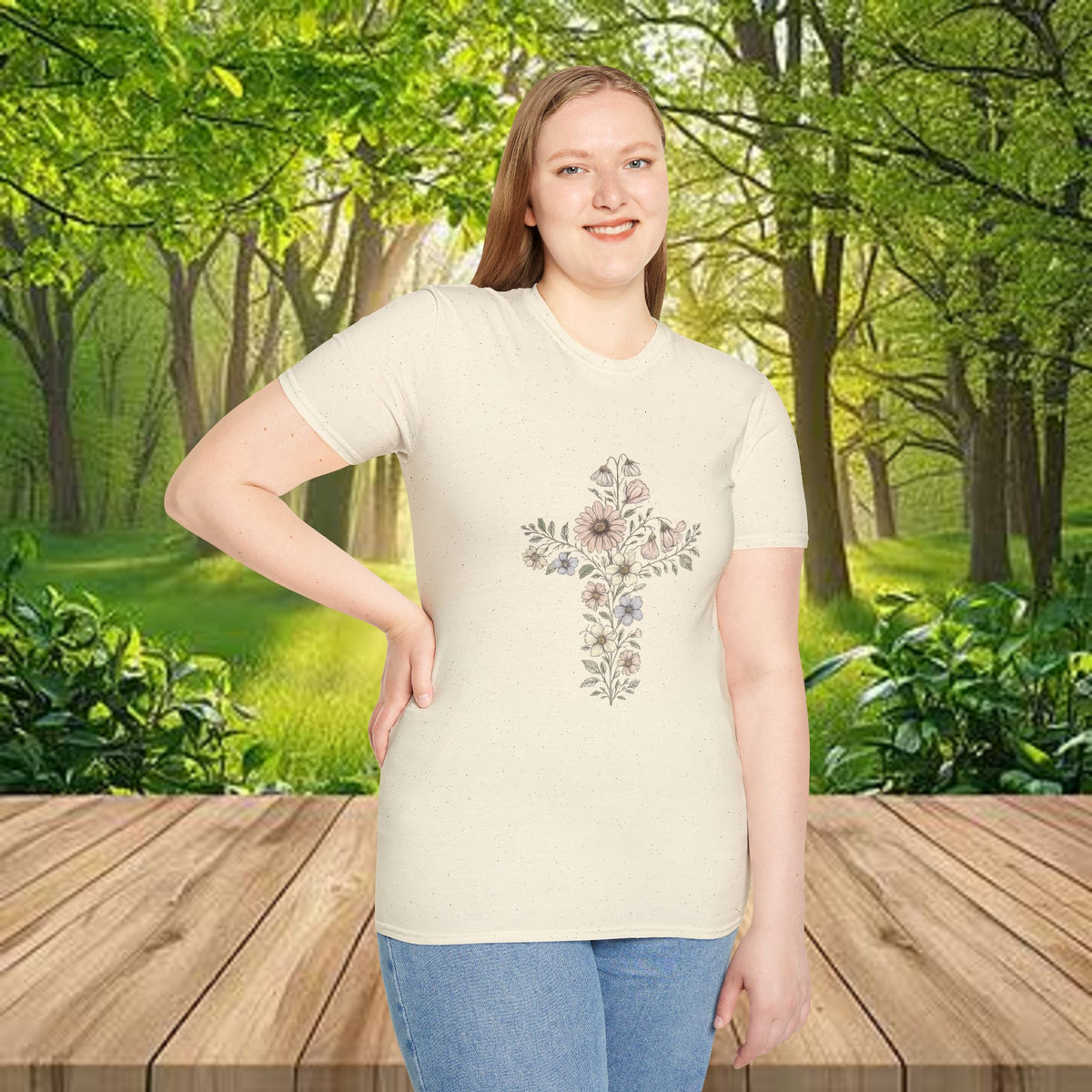 Floral Cross Bouquet Women's Tee