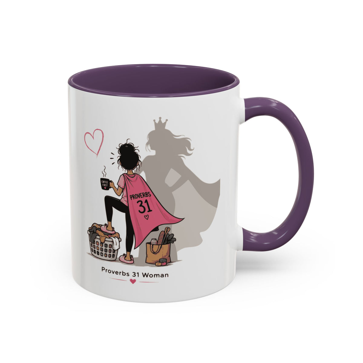 Proverbs 31 Woman Coffee Mug – Inspirational Accent Mug and Gift - Brunette (11/15oz)