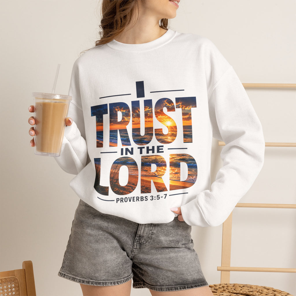 I Trust In The Lord - Ocean T‑Shirt — Proverbs 3:5 Christian Sweatshirt
