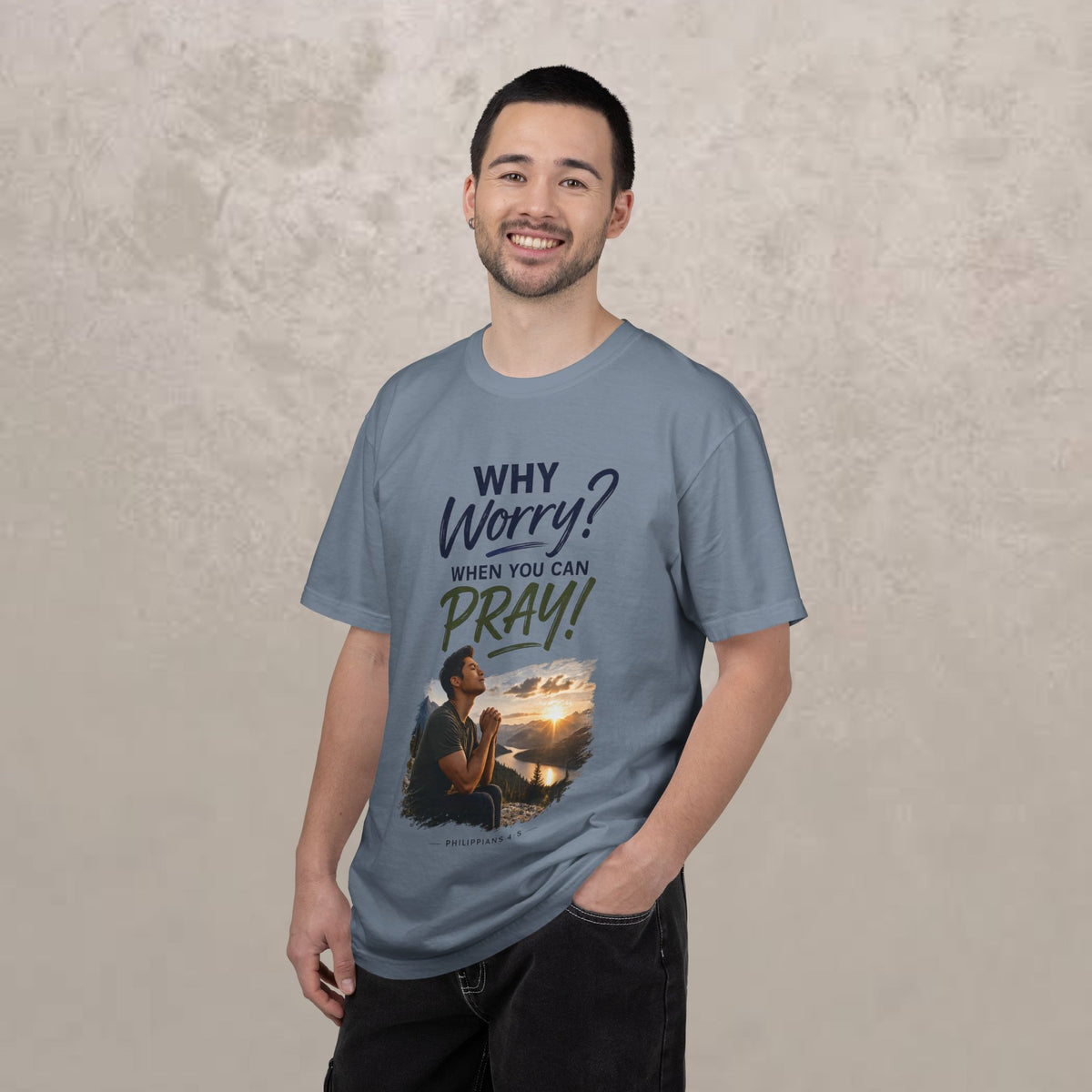 Why Worry - Pray - Men's Tee — Asian Men's Christian Inspirational T-Shirt