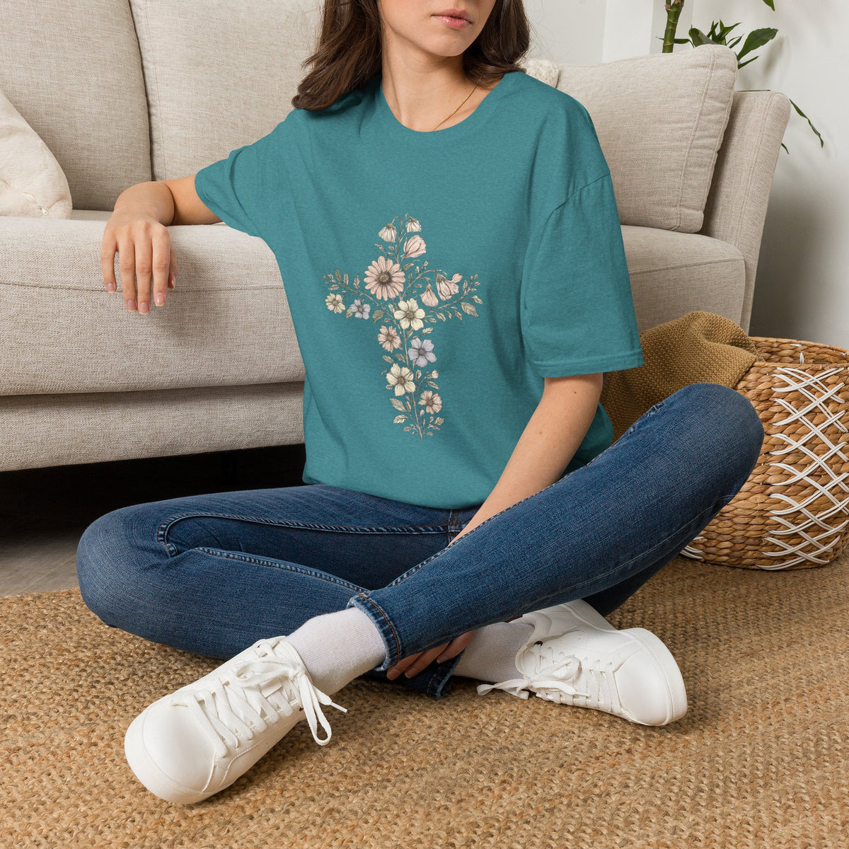 Floral Cross Bouquet Women's Tee
