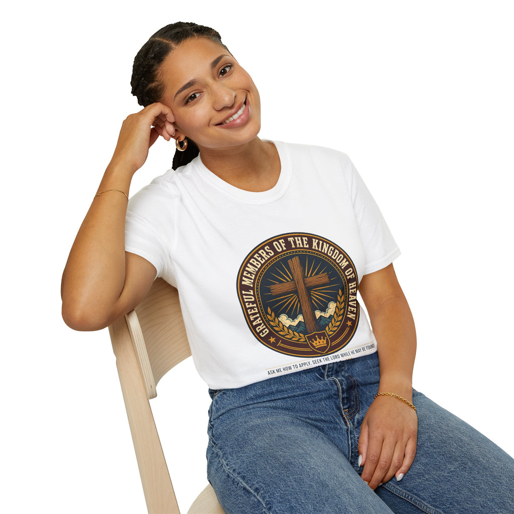 Kingdom of Heaven Christian T-Shirt — "Grateful Members of the Kingdom of Heaven" Faith Tee