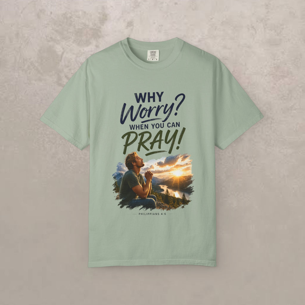 Why Worry - Pray - Men's Tee — Blonde Man