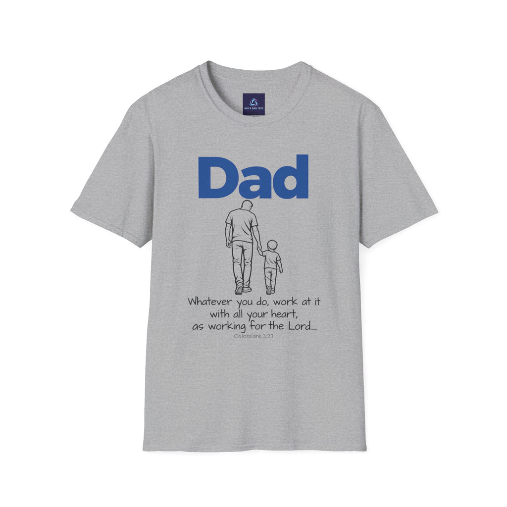 Dad - Whatever You Do, Do it As Unto the Lord V-Neck Tee — Graphic Casual Everyday Shirt for Fathers