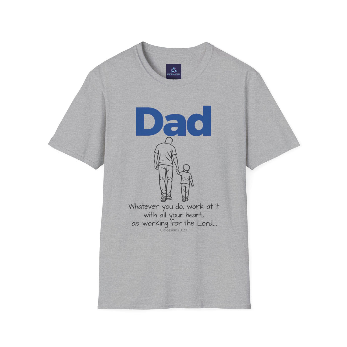 Dad - Whatever You Do, Do it As Unto the Lord V-Neck Tee — Graphic Casual Everyday Shirt for Fathers
