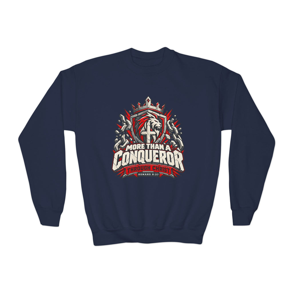 Youth - More Than a Conqueror - Graphic Crewneck Sweatshirt
