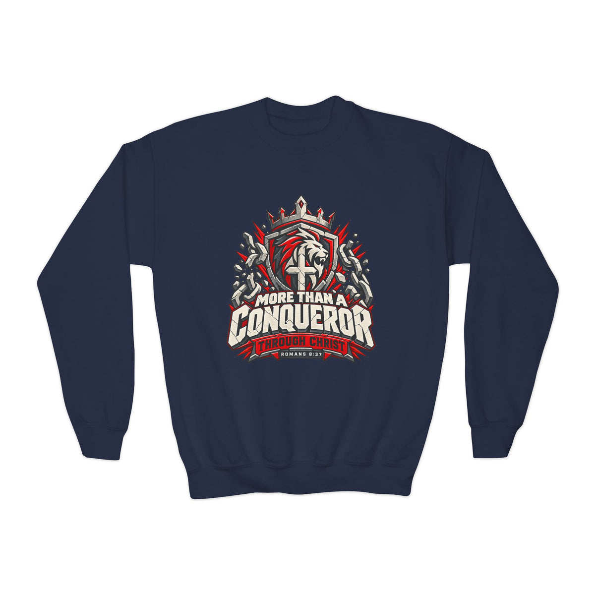 Youth - More Than a Conqueror - Graphic Crewneck Sweatshirt