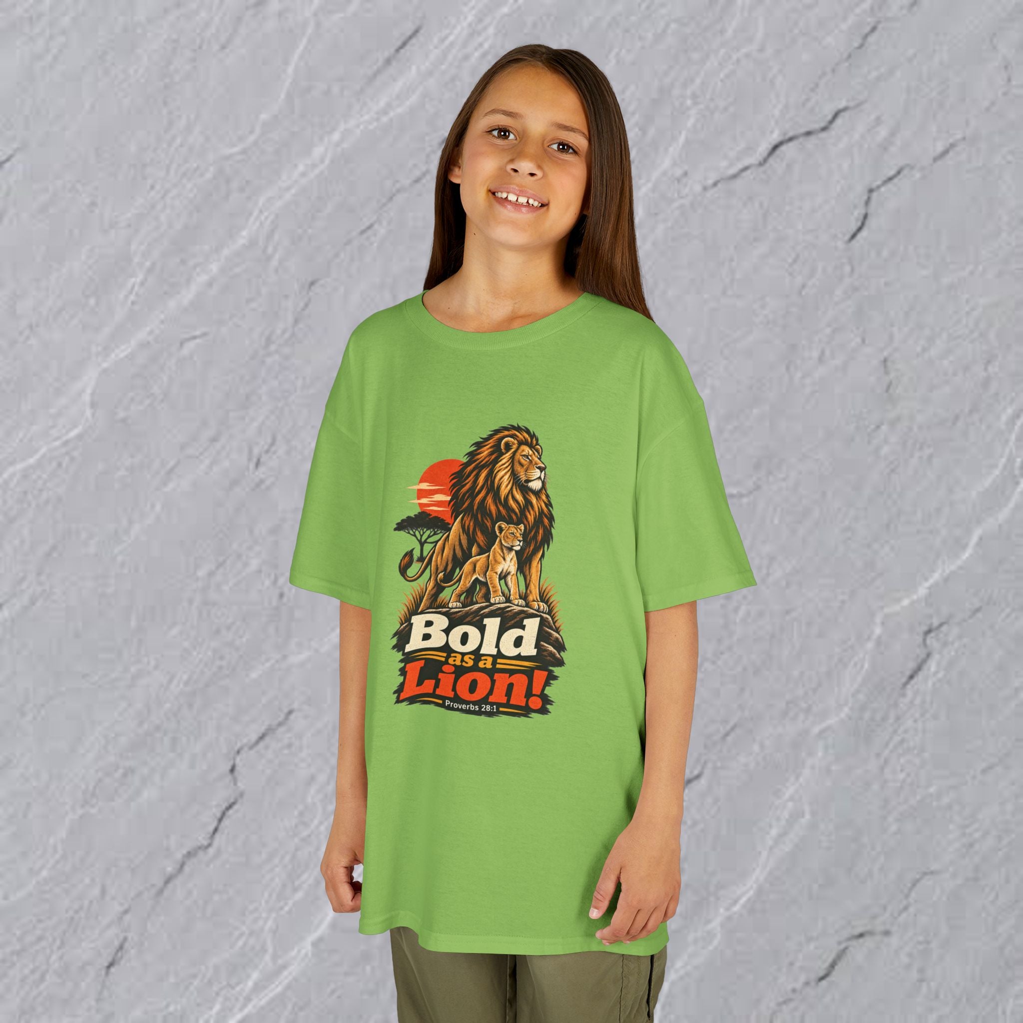 Kids  - Bold as a Lion Graphic Tee - Proverbs 28:1