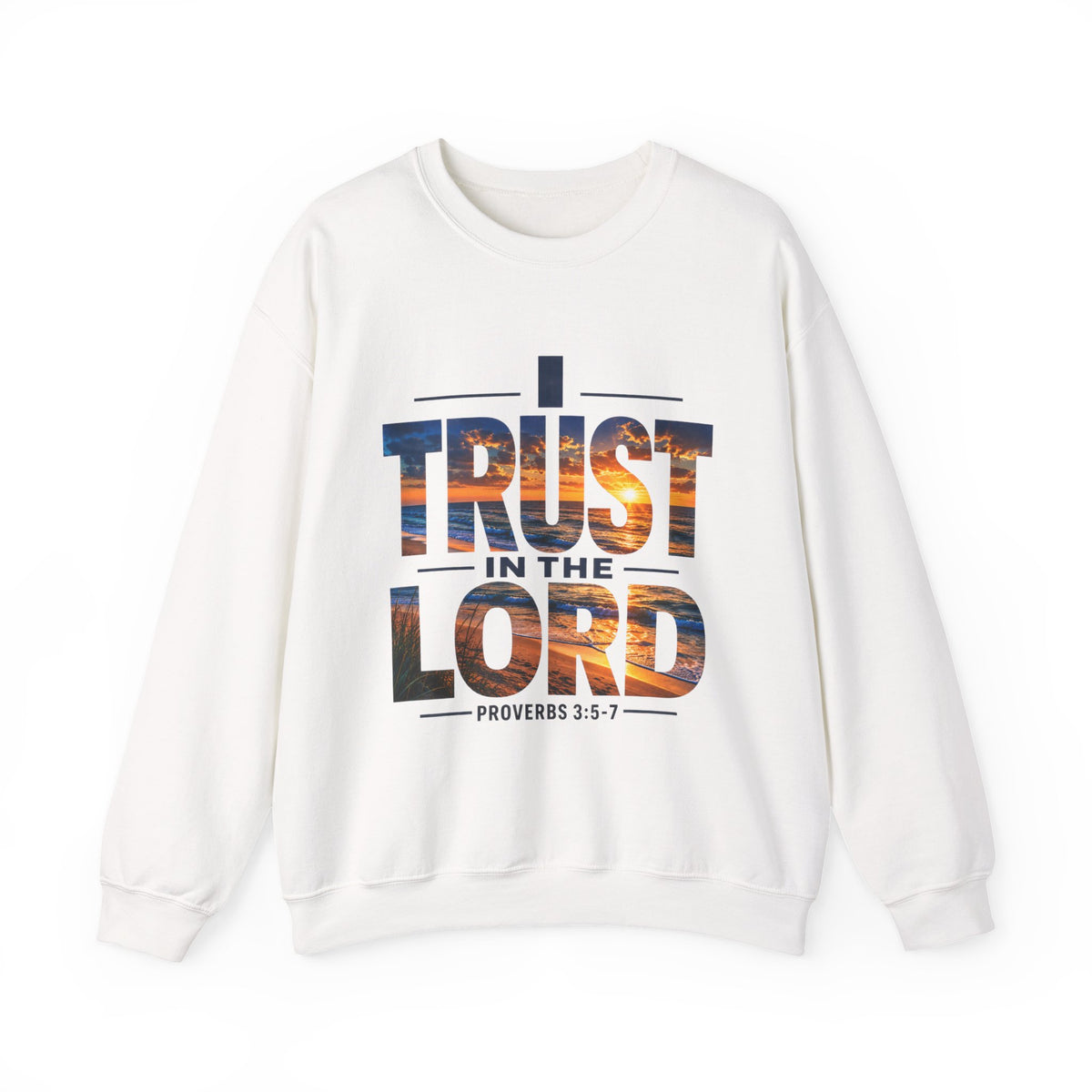 I Trust In The Lord - Ocean T‑Shirt — Proverbs 3:5 Christian Sweatshirt