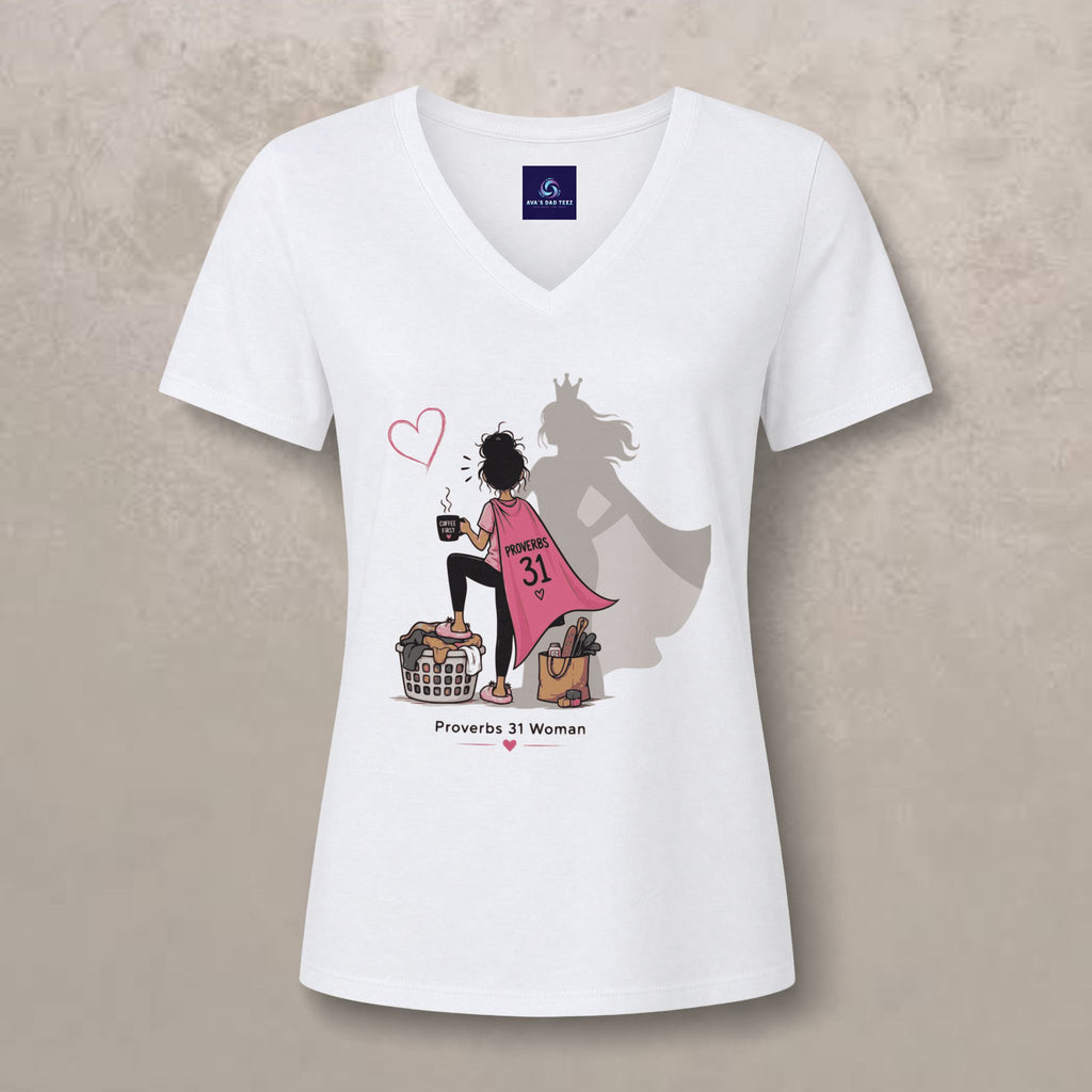 Proverbs 31 Woman - Brunette V-Neck Tee