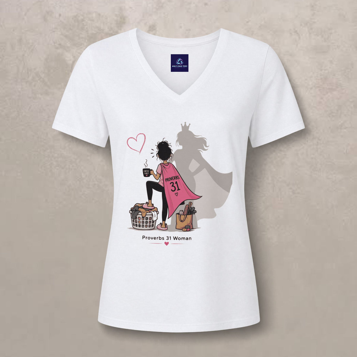 Proverbs 31 Woman - Brunette V-Neck Tee