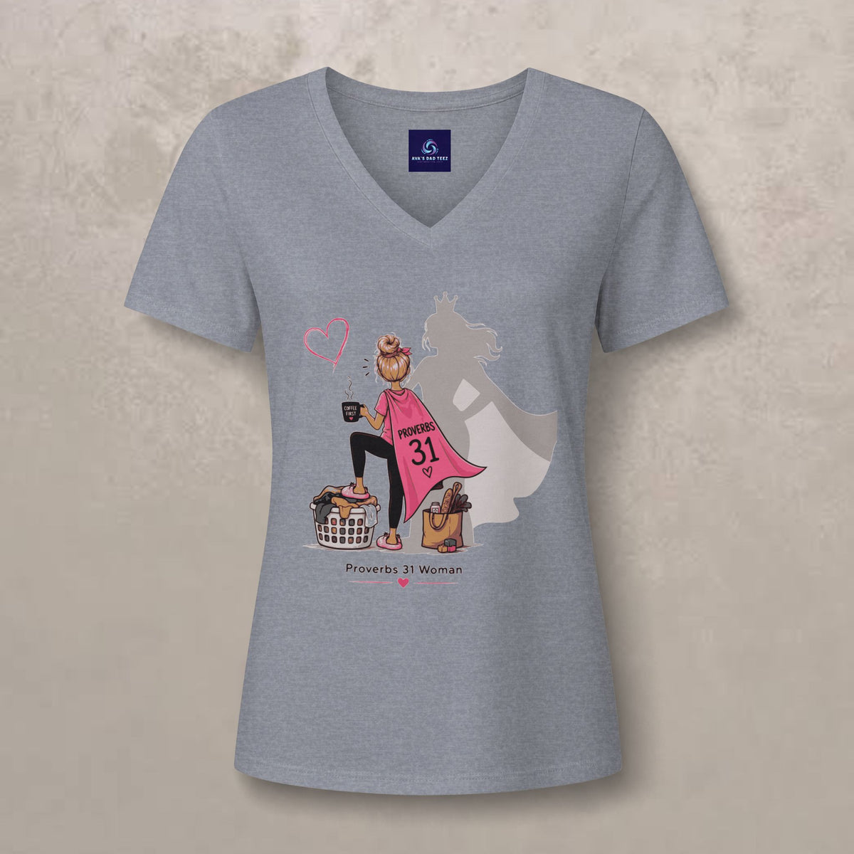Proverbs 31 Woman  - Blonde V-Neck Graphic Tee