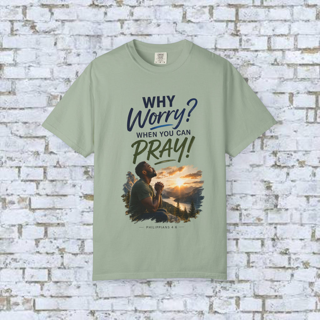 Why Worry - Pray - Men's Tee — Black Man