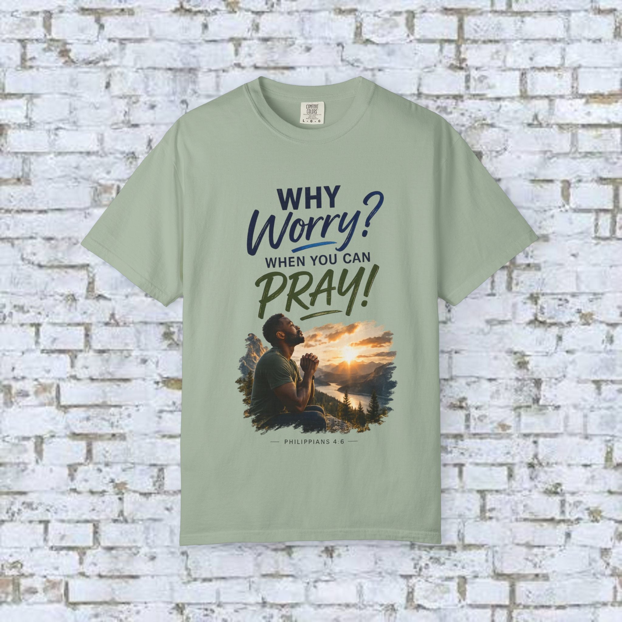 Why Worry - Pray - Men's Tee — Black Man