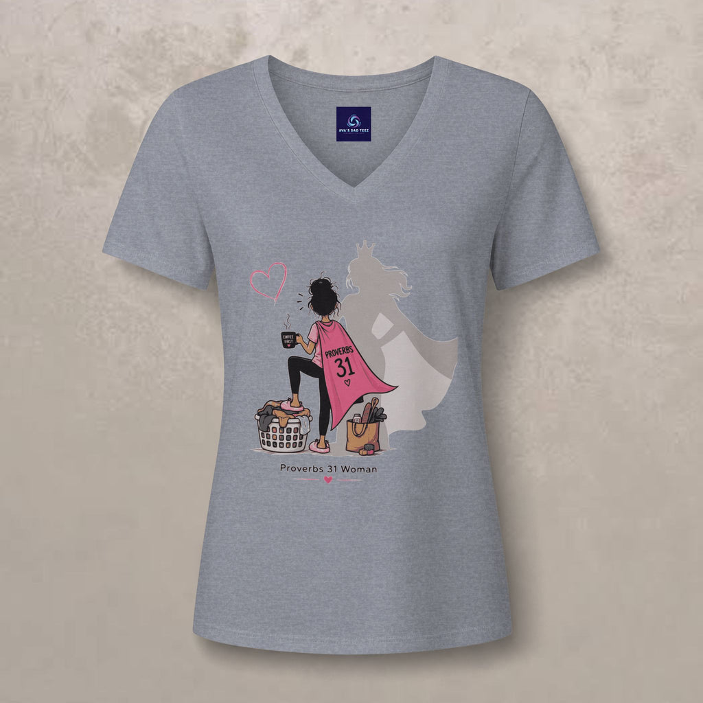 Proverbs 31 Woman - Brunette V-Neck Tee