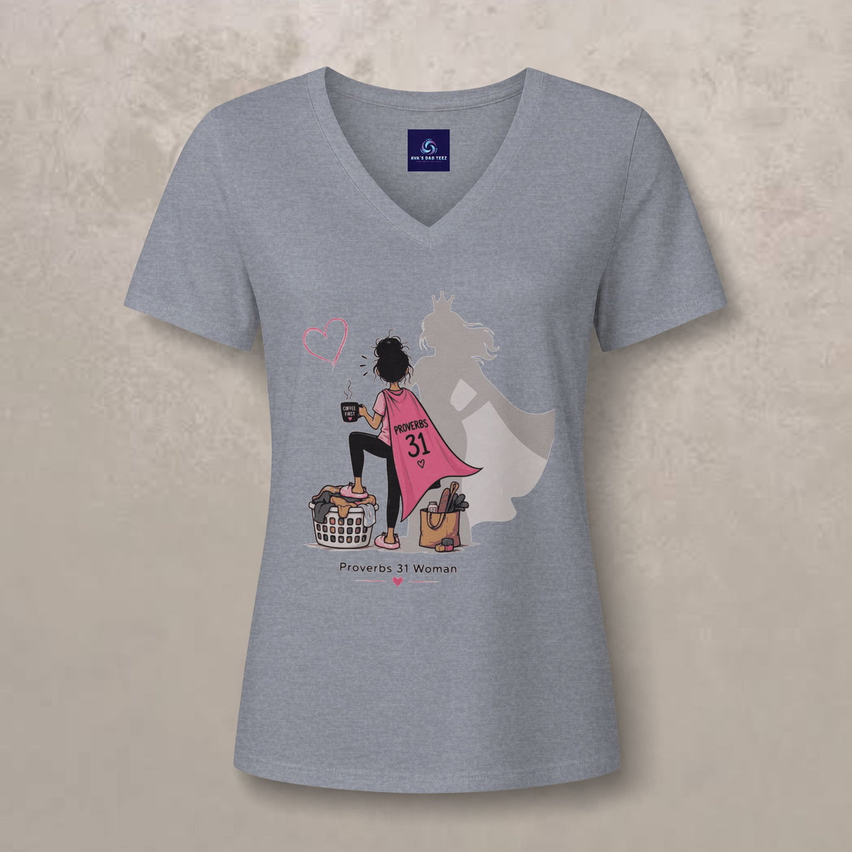 Proverbs 31 Woman - Brunette V-Neck Tee