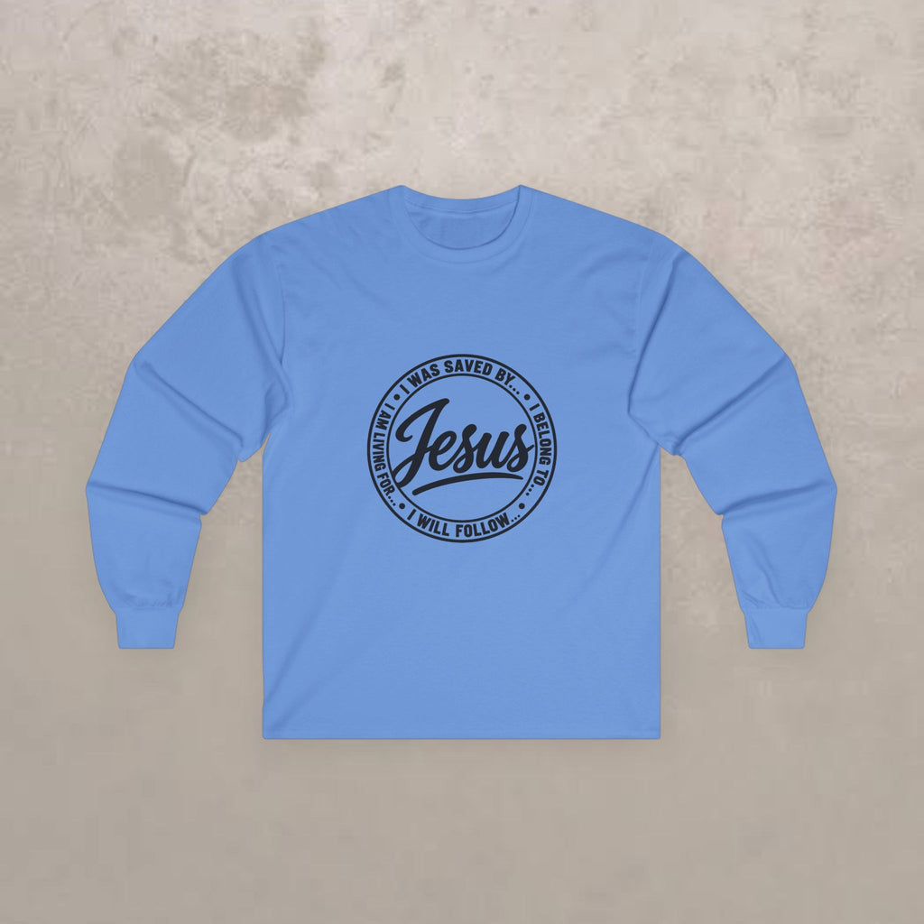 Jesus - I Will Follow... Christian Men's Graphic Long Sleeve Tee