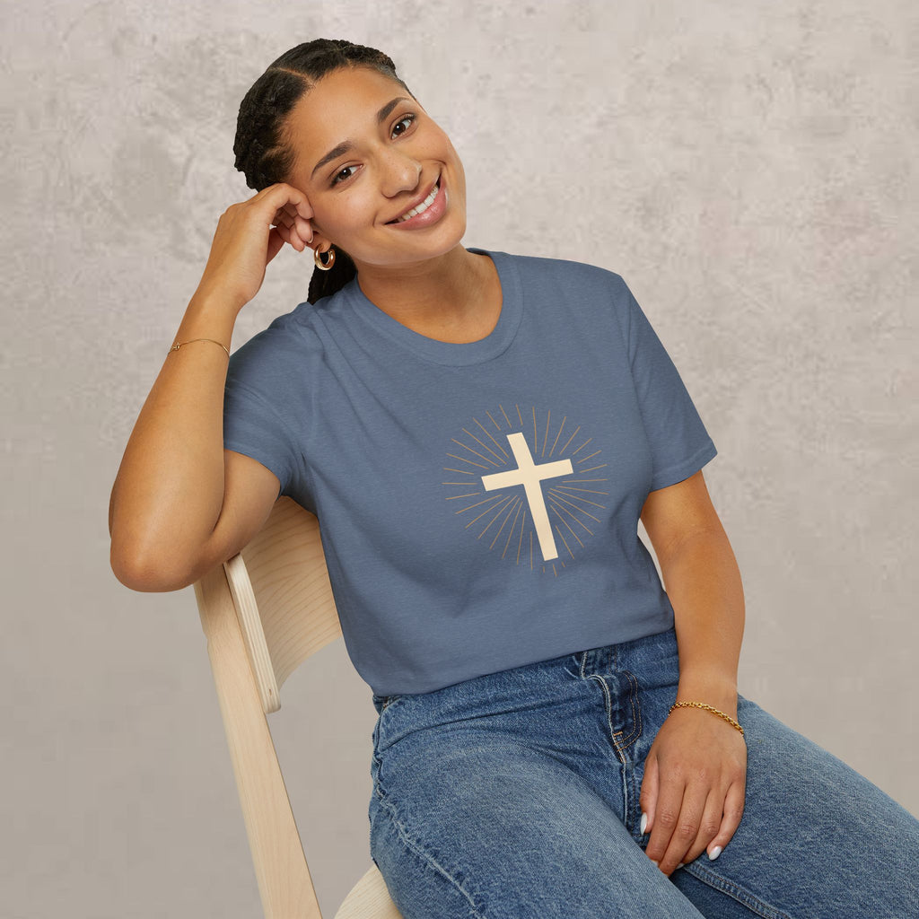 Radiant Gold Cross T-Shirt